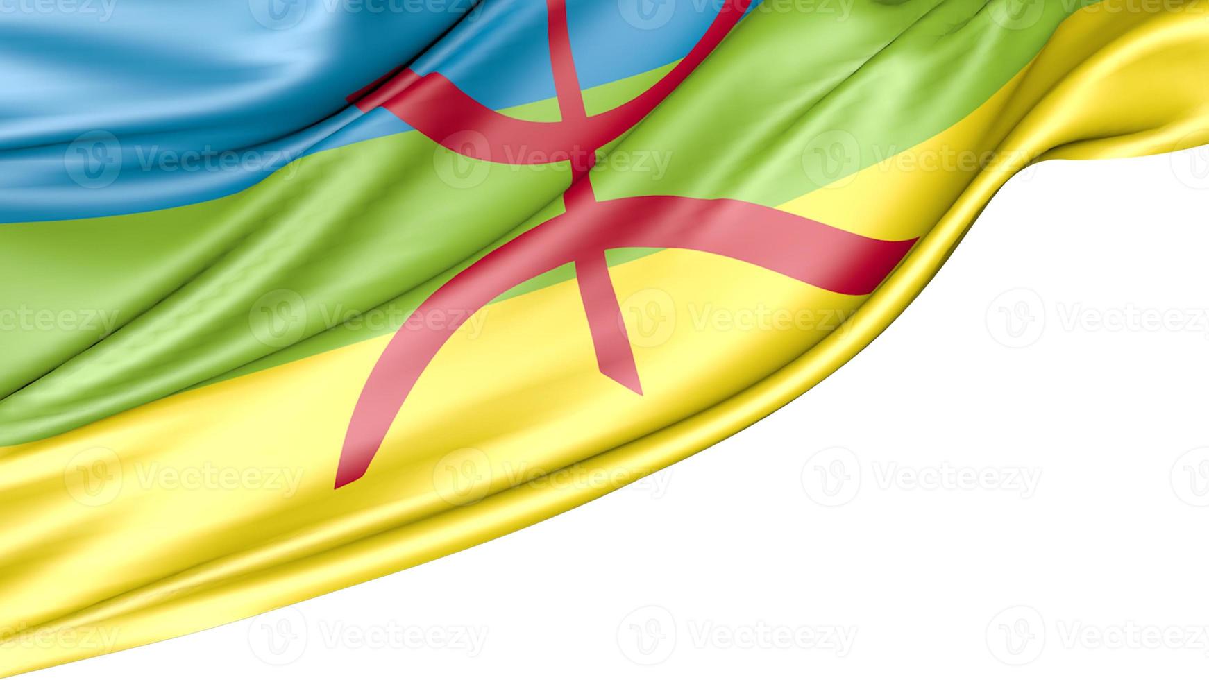 Berber Flag Isolated on White Background, 3d Illustration photo