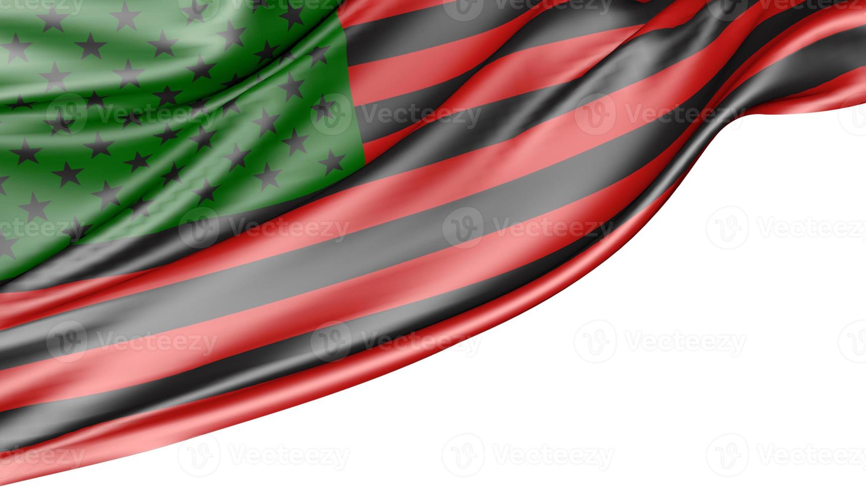 African American Flag Isolated on White Background, 3d Illustration photo