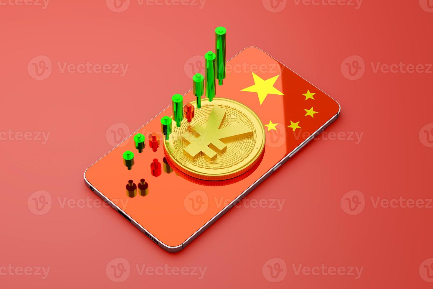 Digital Yuan, China's digital currency 3D Rendering 7977546 Stock