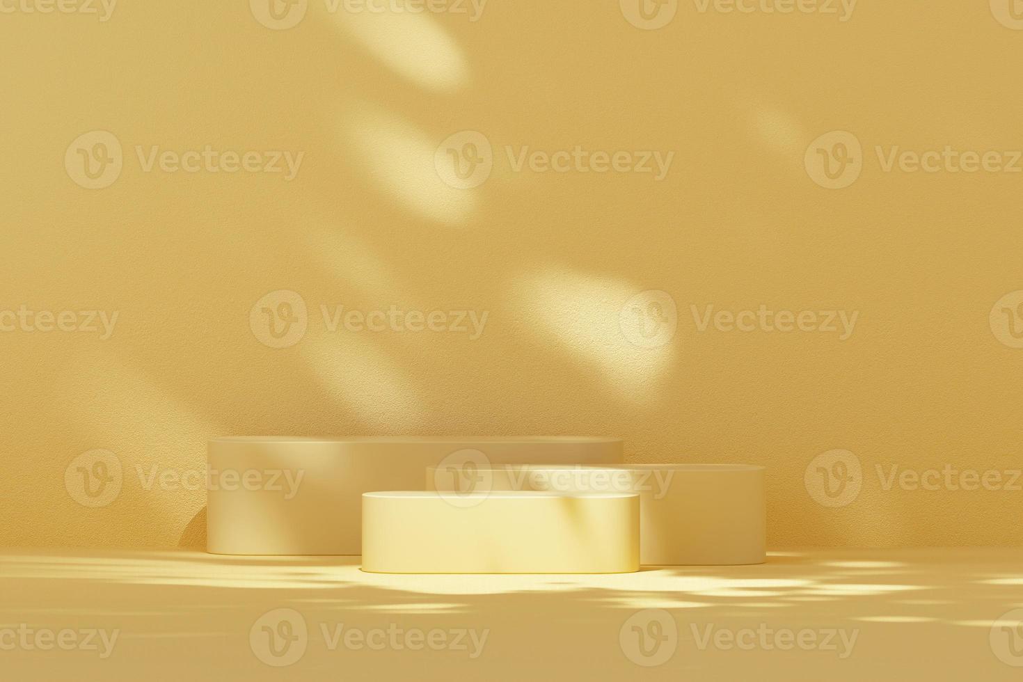 3D rendering Mock up summer podium for product design, minimal display. shadow overlay. photo