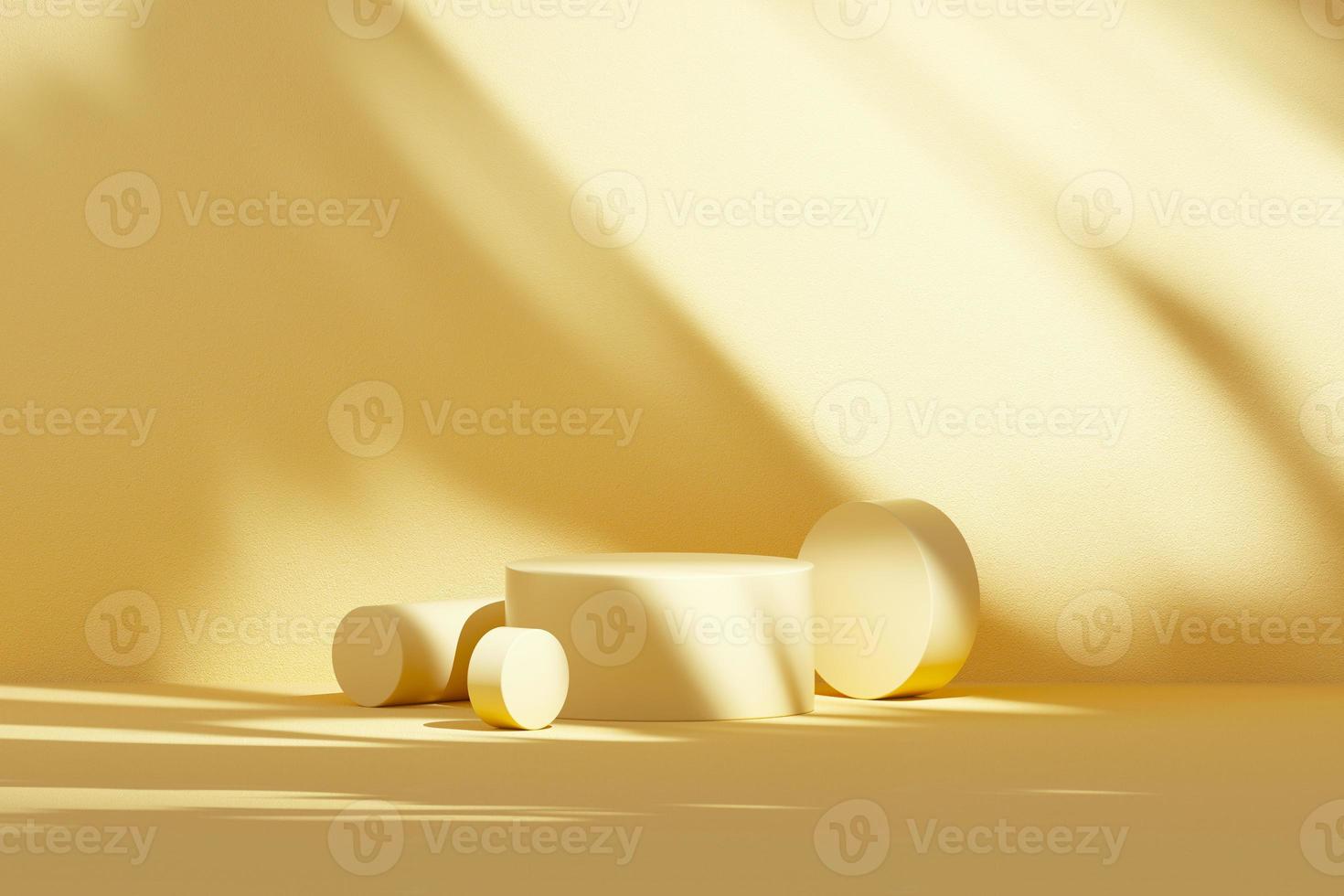3D rendering Mock up summer podium for product design, minimal display. shadow overlay. photo