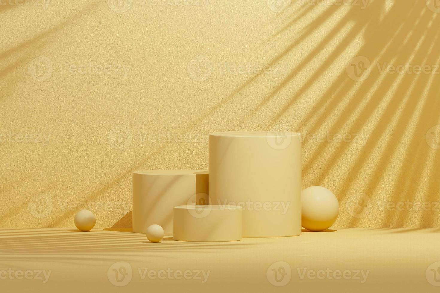 3D rendering Mock up summer podium for product design, minimal display. shadow overlay. photo