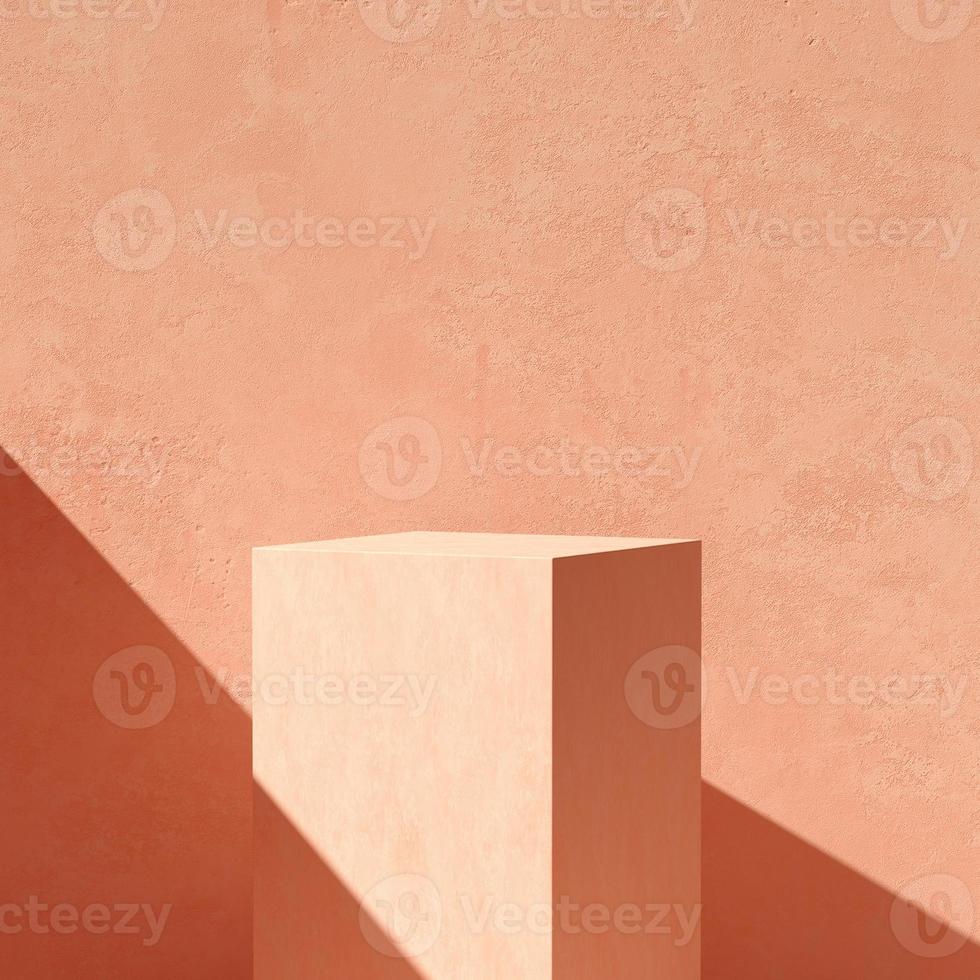 3D rendering Mock up geometric shape podium for product design, minimal display. shadow overlay. photo