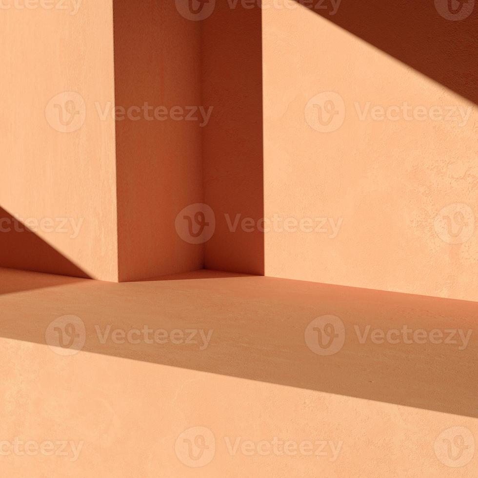 3D rendering Mock up geometric shape podium for product design, minimal display. shadow overlay. photo