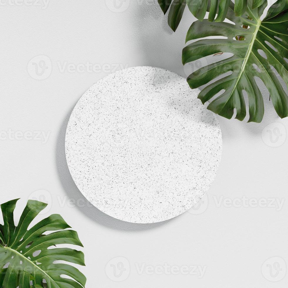 3D rendering Mock up summer podium for product design, minimal display. shadow overlay. photo