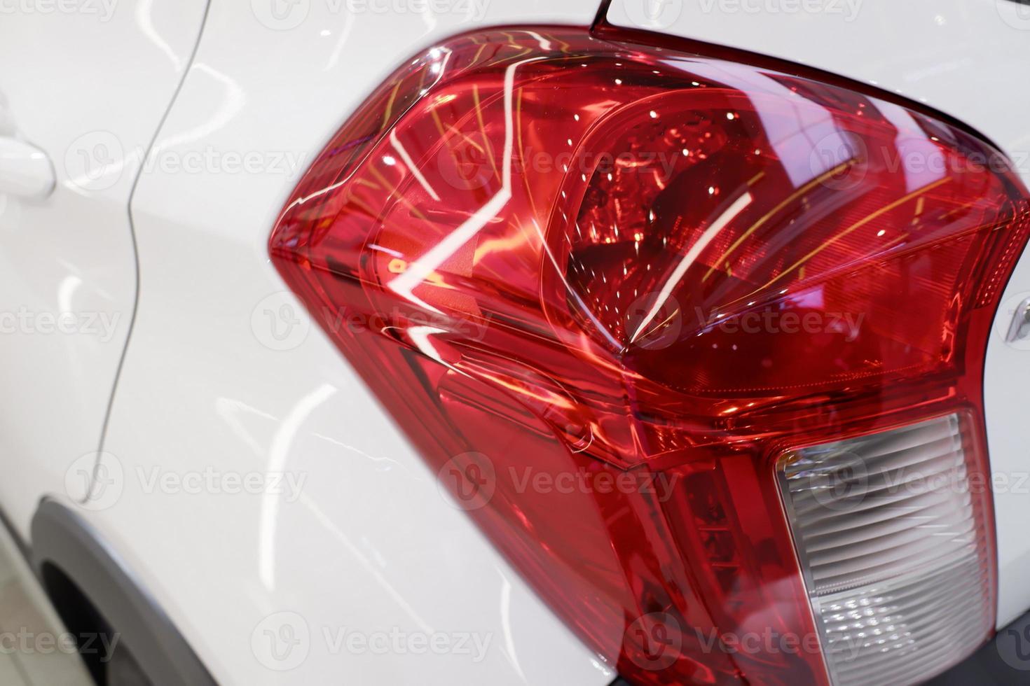 Macro view of modern lamp headlight. Luxury LED headlight background. photo