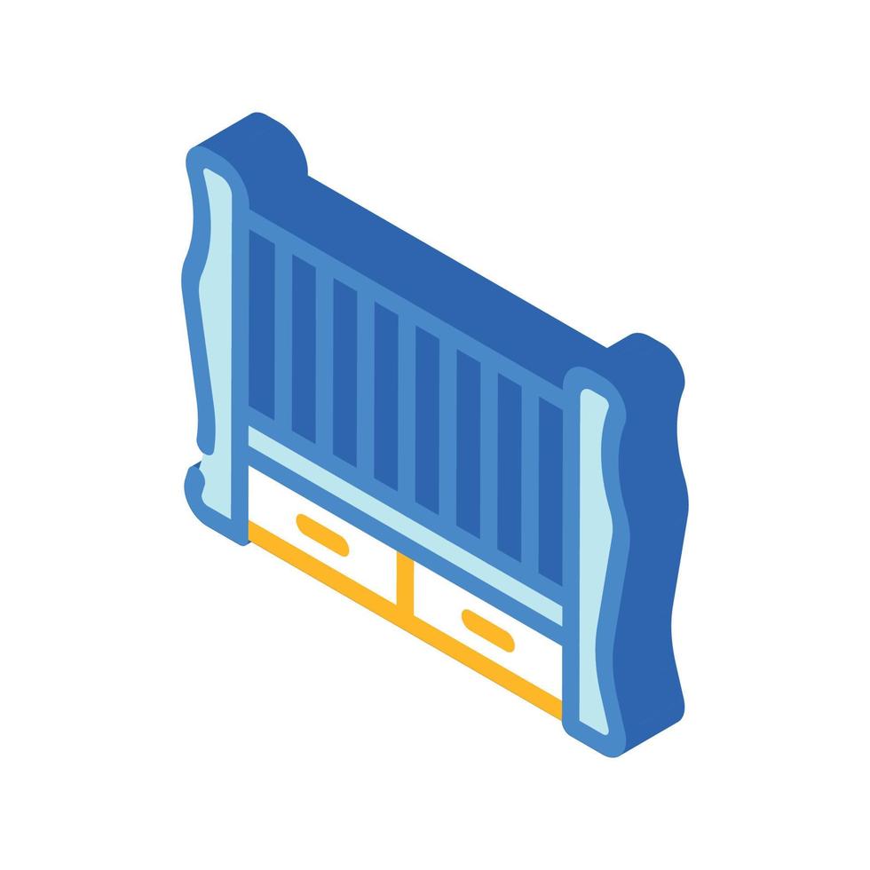 crib bed for little child isometric icon vector illustration