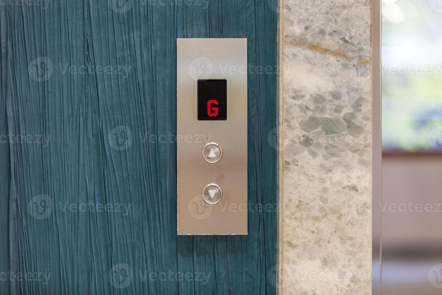 elevator panel on a wall with modern pattern photo