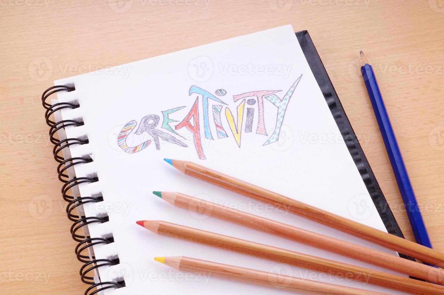 creativity concept with crayons photo