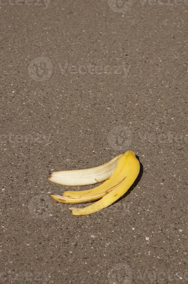 banana peel on street photo