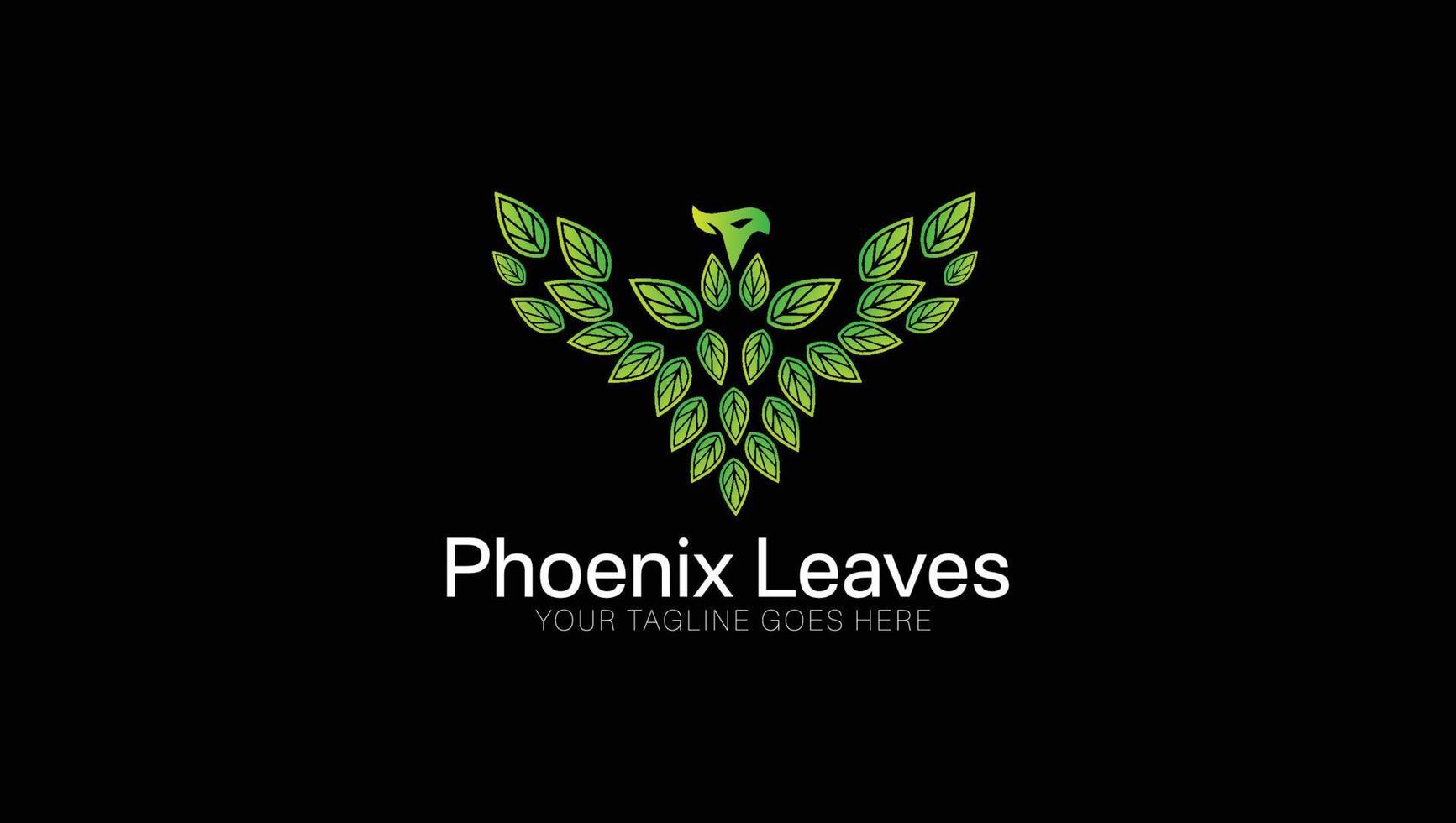 Phoenix Leaves Bird Nature Logo Design template vector