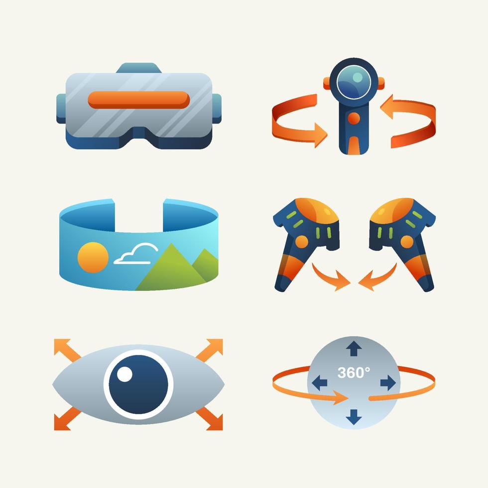 360 Technology Icons Set vector