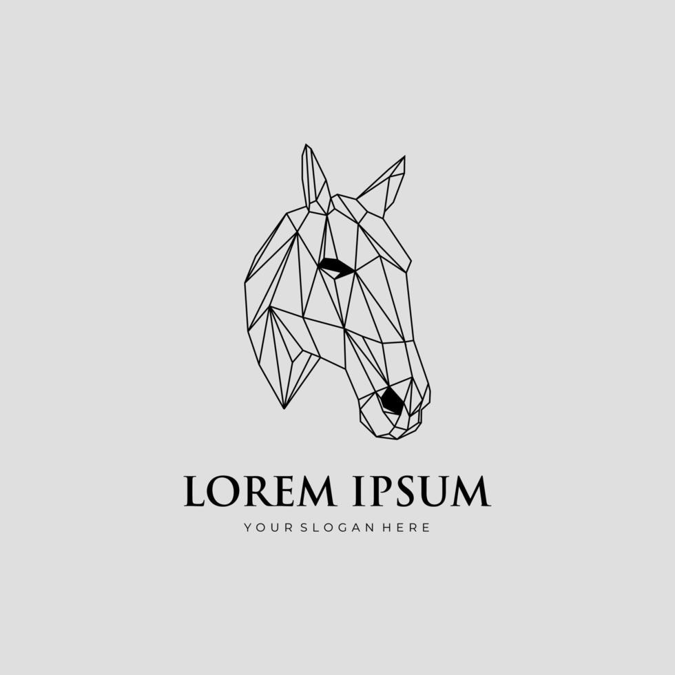 Geometric Drawing of Horse Head Line Illustration vector