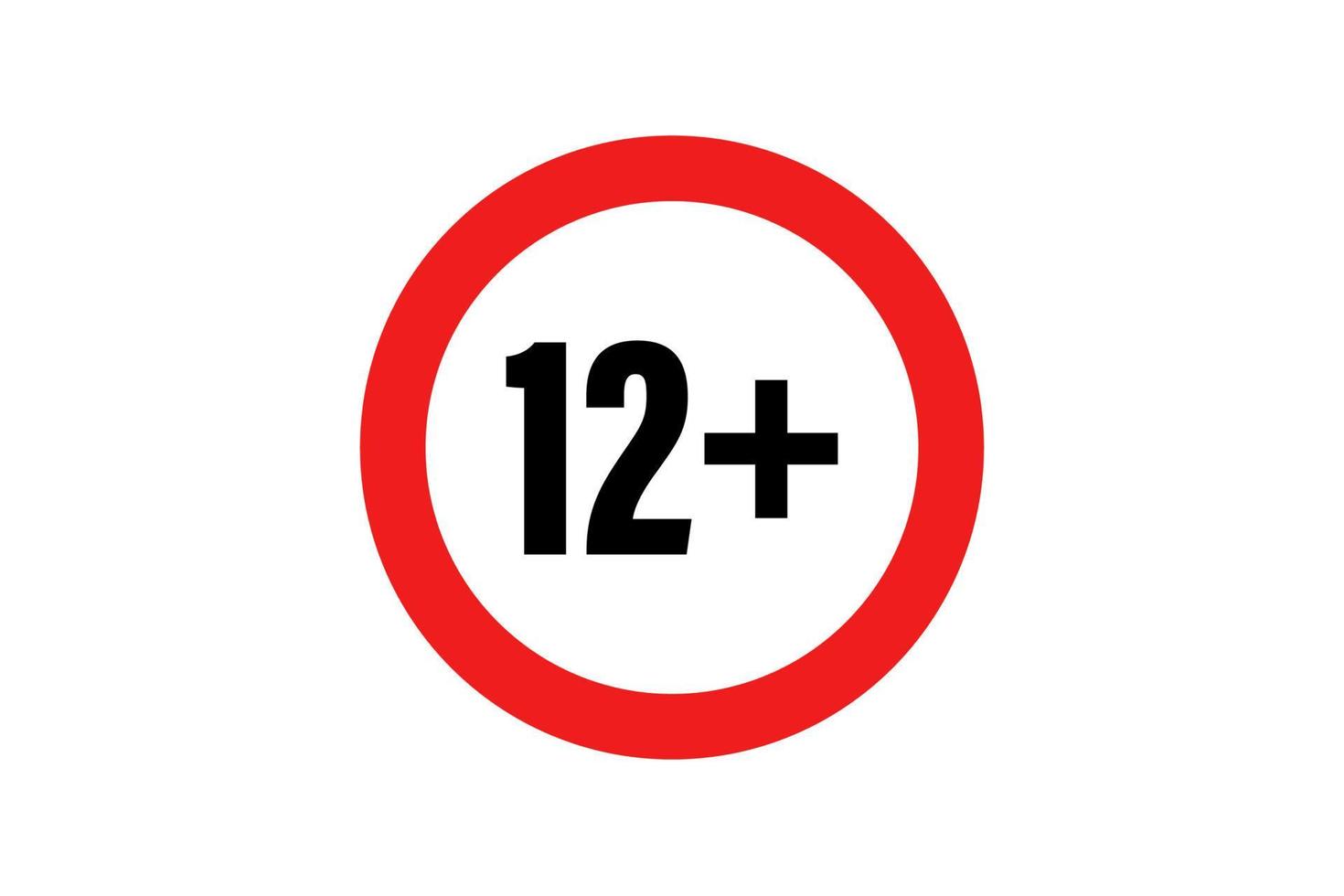 12 plus, Age restriction sign. Vector illustration. EPS 10