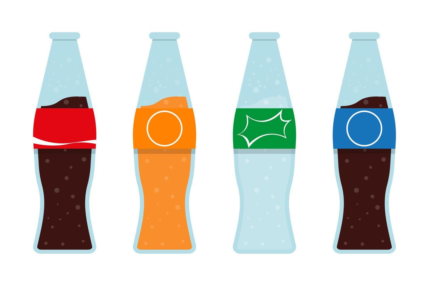 Set of bottle with  sweet water, fizzy beverage. Vector illustration. Vinnitsa, Ukraine - May 17, 2022