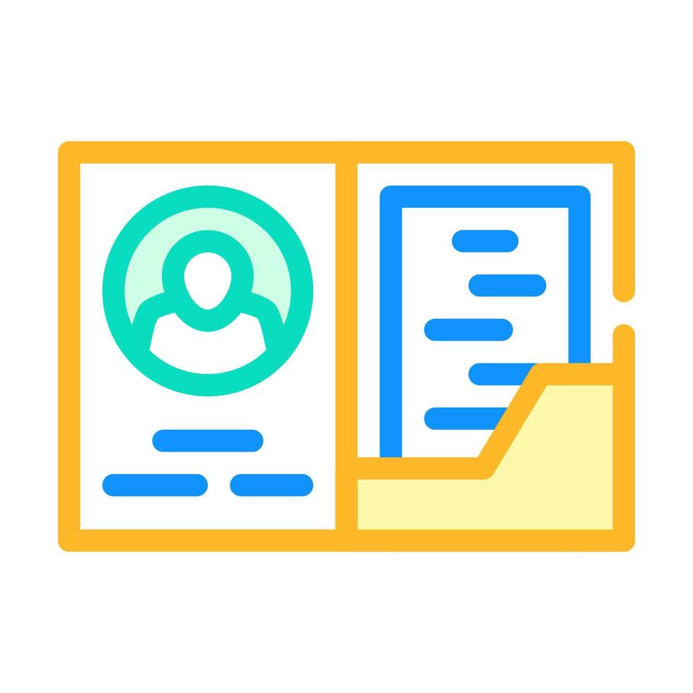 library card color icon vector illustration color