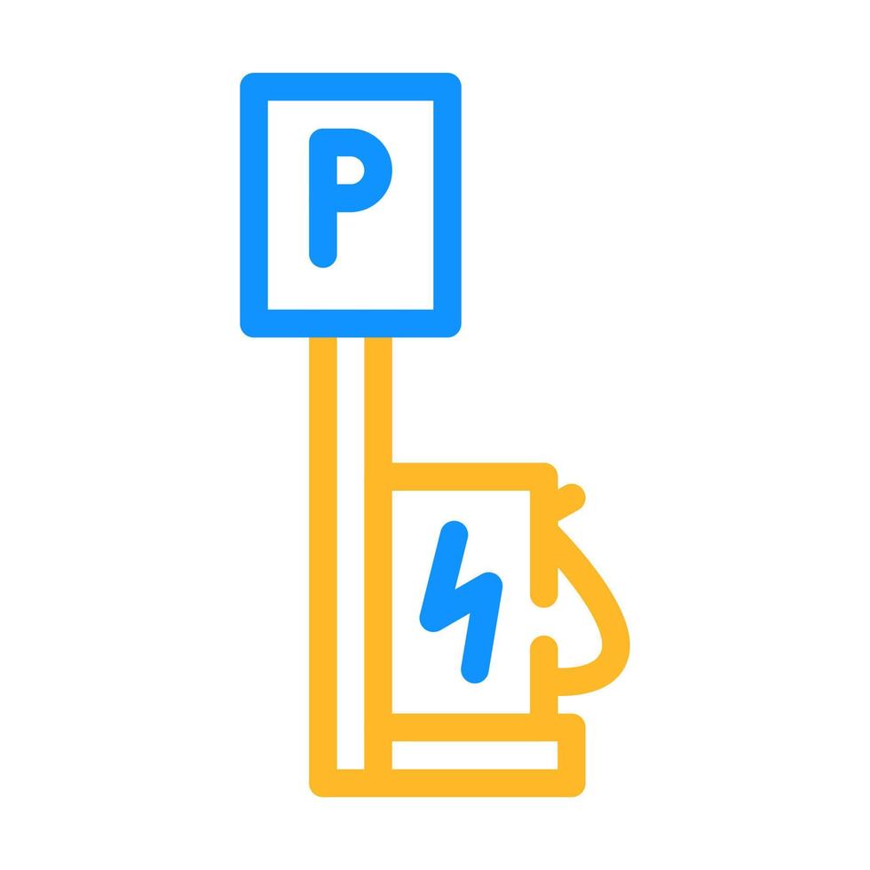 parking with charging station color icon vector illustration