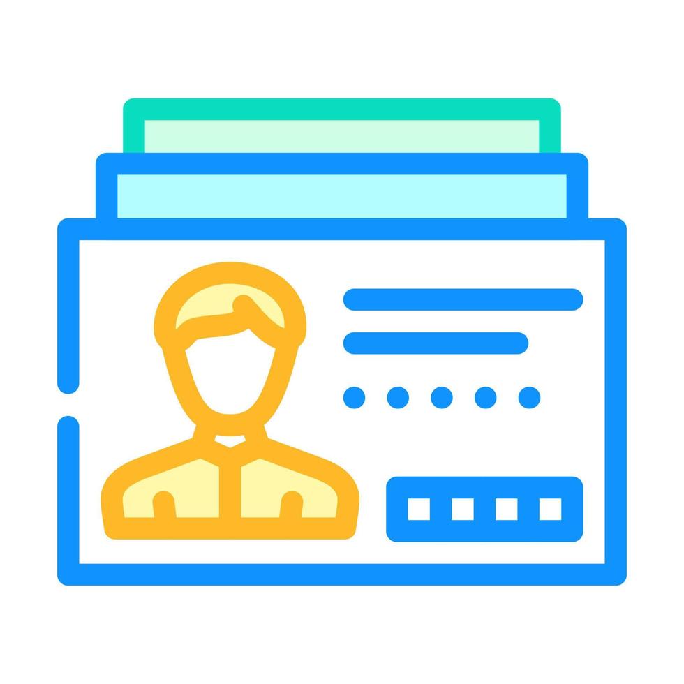 client card kyc color icon vector illustration