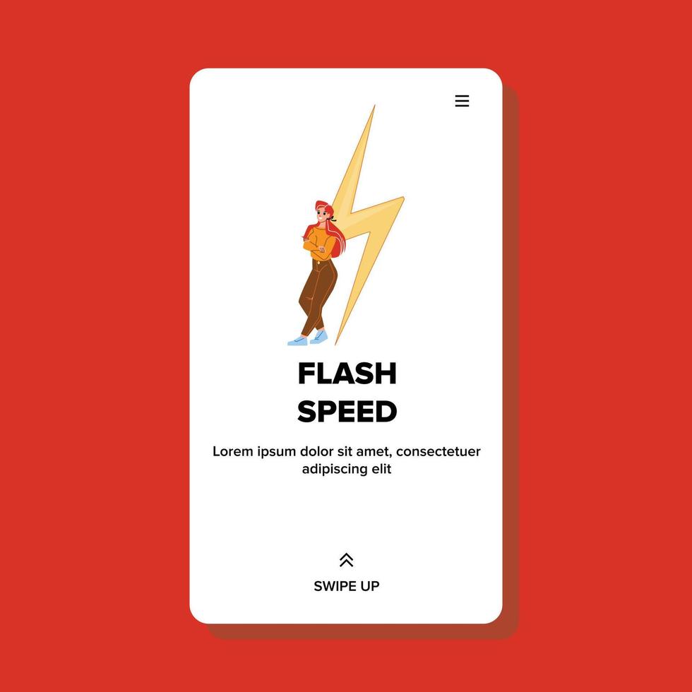 velocidad de flash internet usando vector de mujer joven