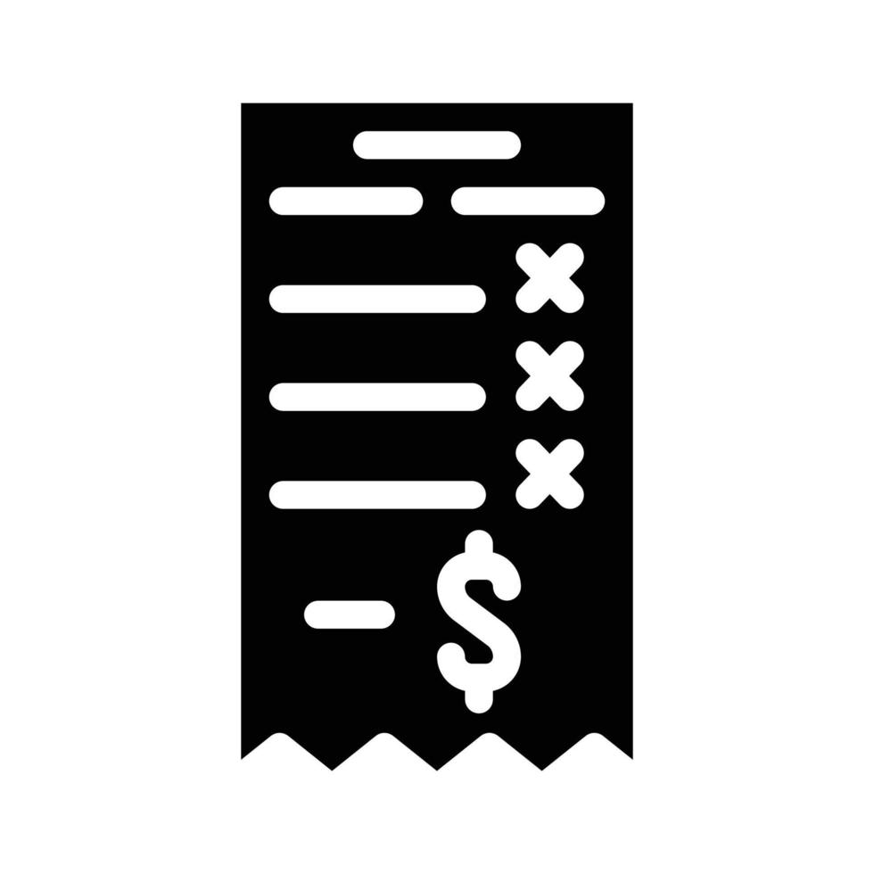 losing money receipt glyph icon vector illustration