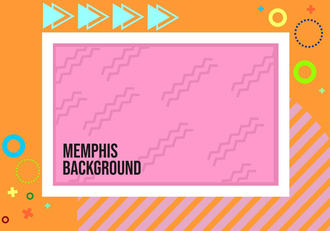 diseño de fondo de estilo memphis con marco rosa. diseño de carteles, pancartas y portadas vector