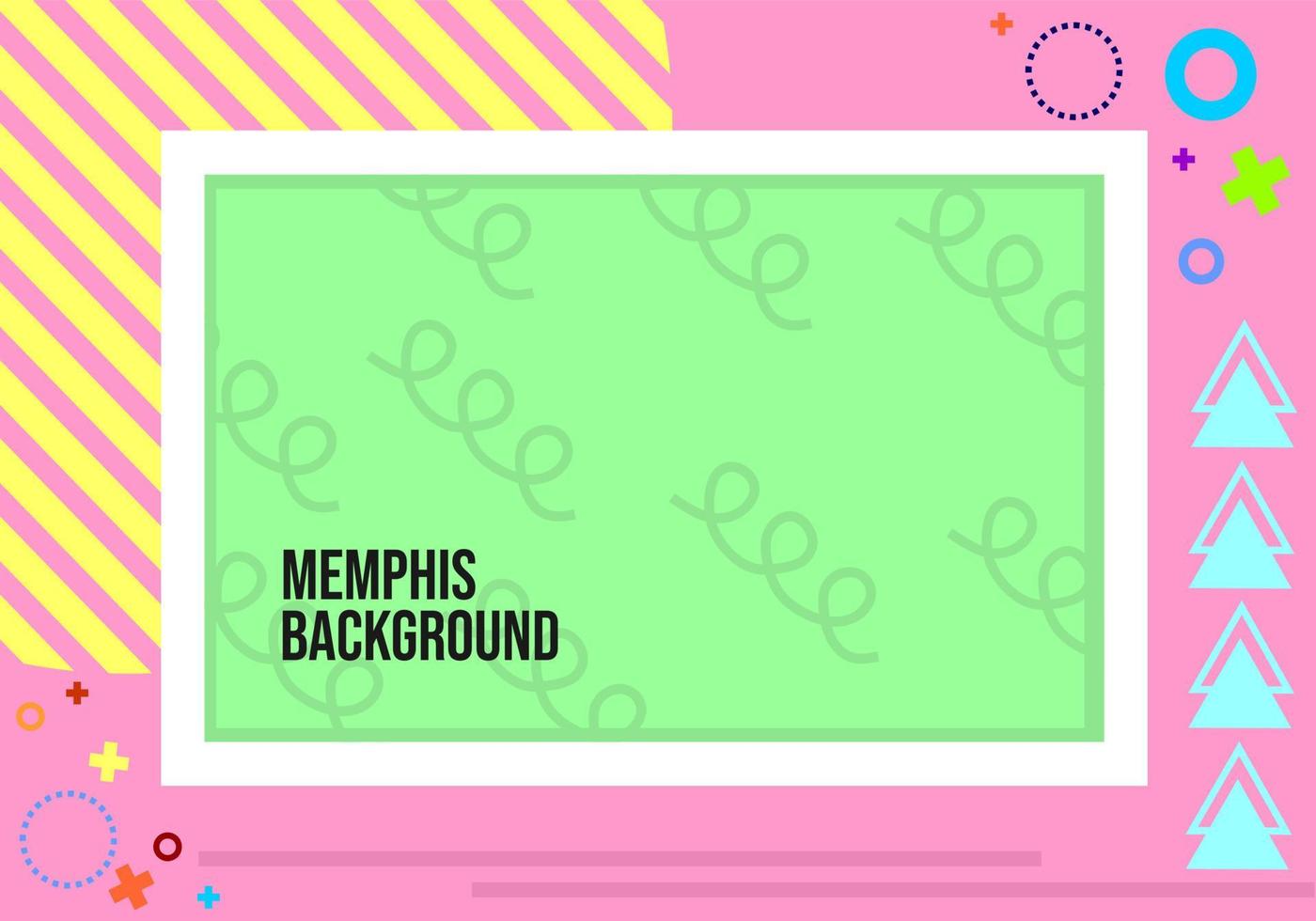 diseño de fondo de estilo memphis de plantilla de portada linda y colorida vector