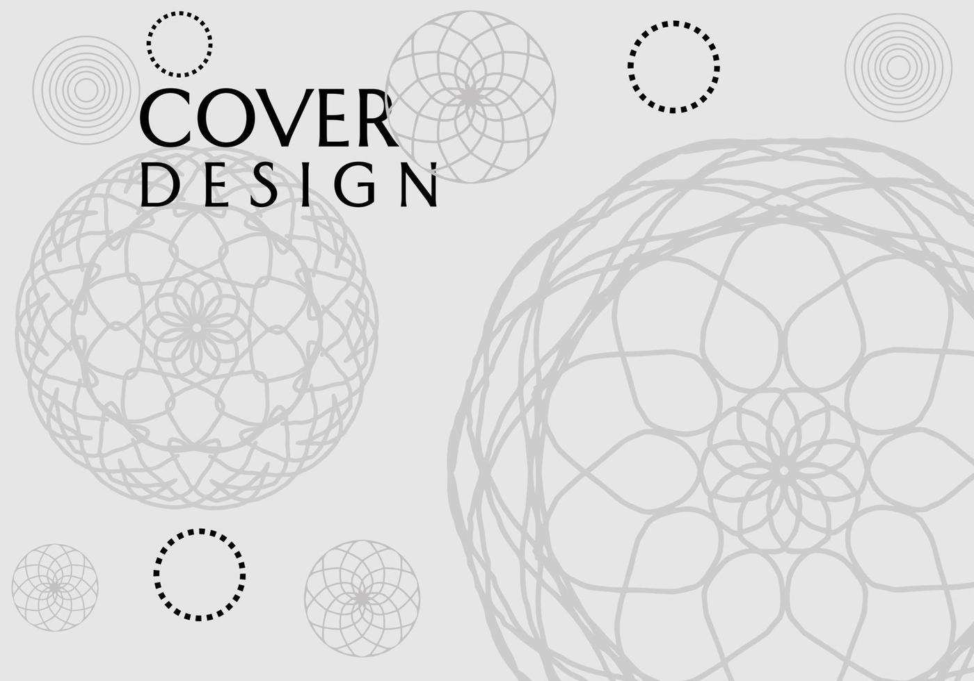 book cover with silver background and mandala ornament, design for banner, poster, website vector