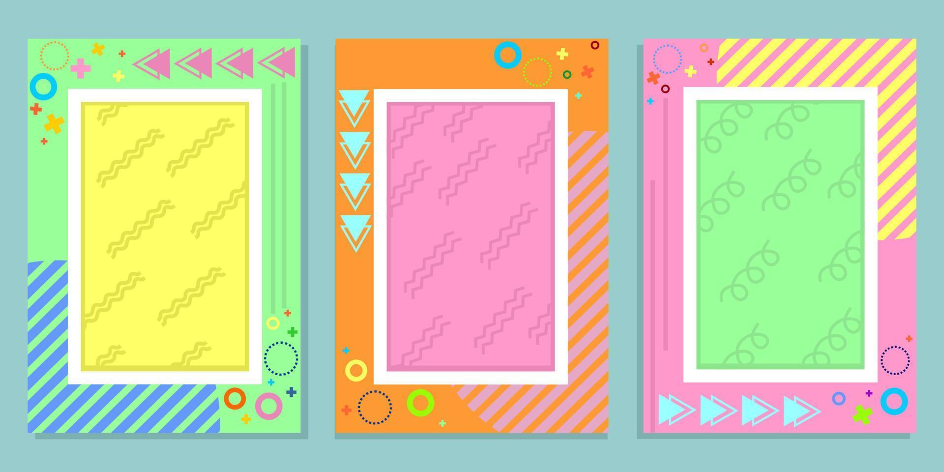 set of cover templates with cute and colorful backgrounds. designs for book covers, magazines and presentations vector