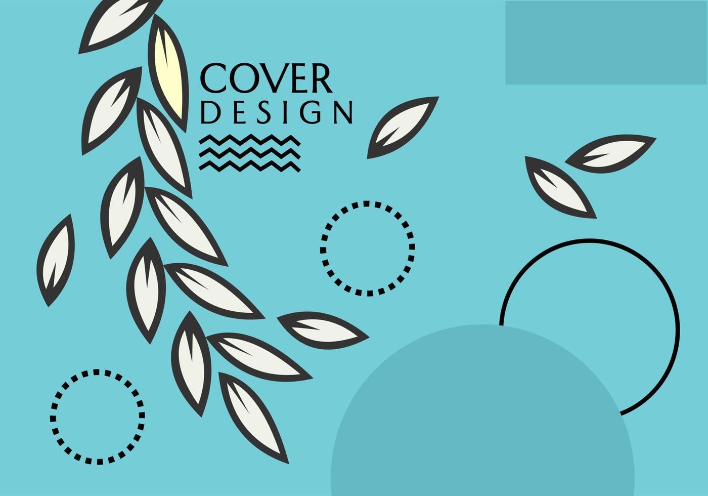 blue background with geometric style and leaf elements. flat design for banner, website, wallpaper vector