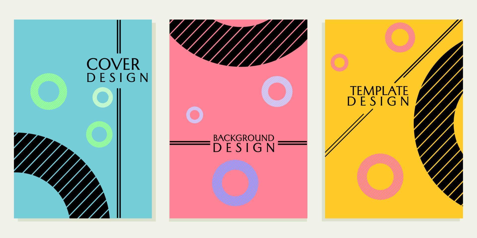 conjunto de plantillas de diseño de portada de color azul, rosa y amarillo  con elementos circulares. utilizado para el diseño de portadas de libros,  revistas, anuales 7978800 Vector en Vecteezy