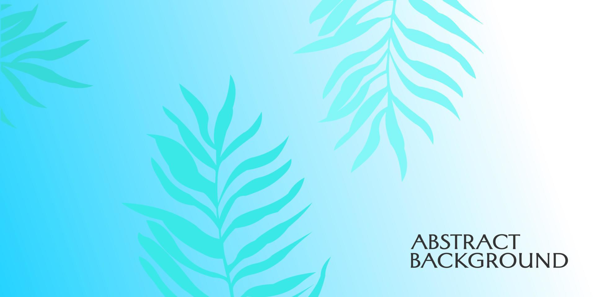 blue gradient background design with palm leaf elements. flat design for wallpaper, poster, banner vector