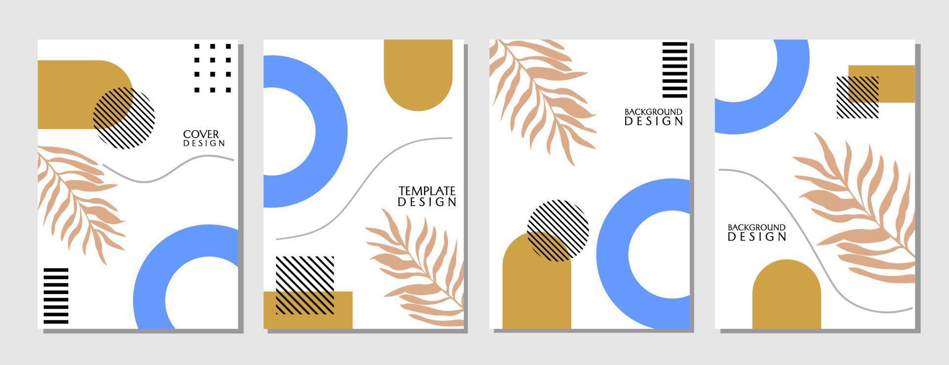 Abstract cover set with natural aesthetic style. geometric background design for book cover, annual, poster vector