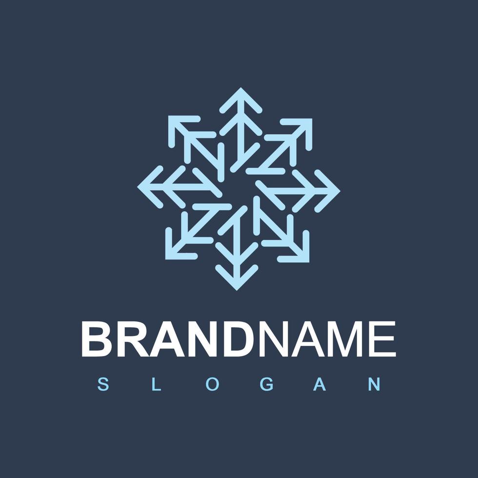 Snowflake Logo For Frozen Product, Technology And Cooler vector
