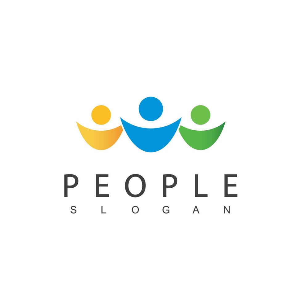 People Logo Vector In Isolated White Background