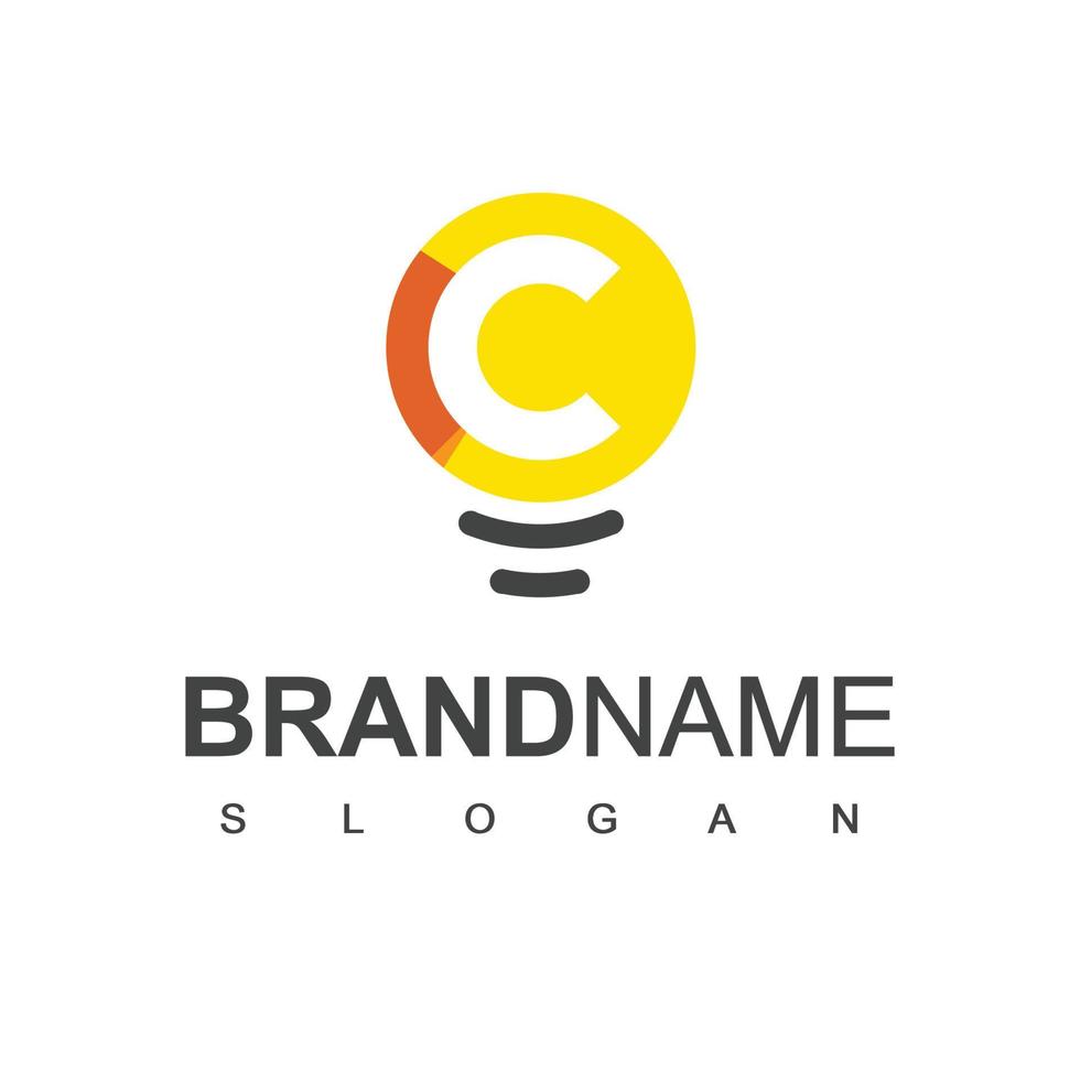 Letter C, Creative Logo Design Inspiration With Light Bulb Symbol vector