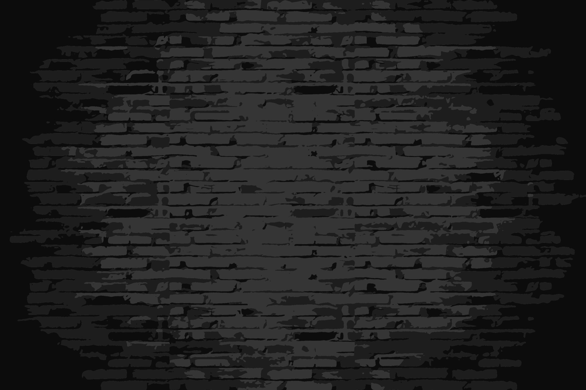 Brick Black Wall Texture Background. Dark Brickwork Pattern. Block