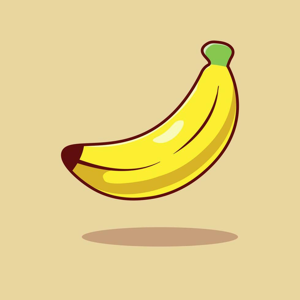 Fresh banana fruit cartoon icon illustration. Exclusive fruit concept vector