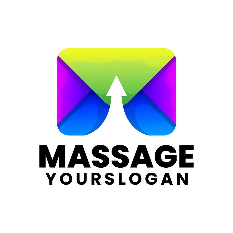 massage arrow gradient logo design vector