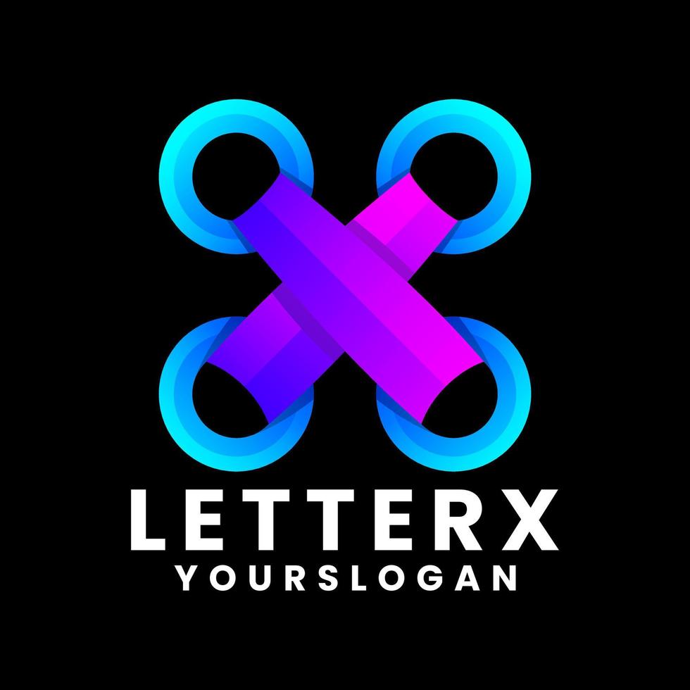 letter X gradient logo design template vector