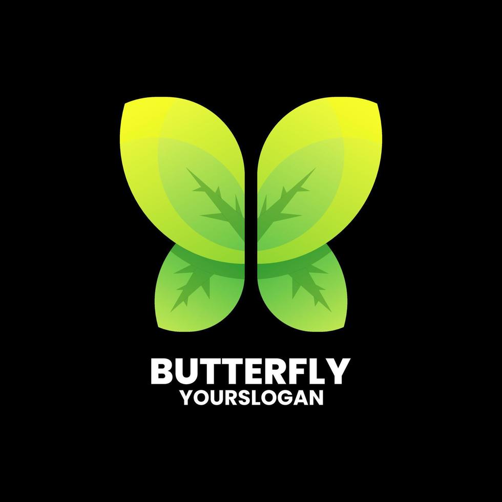 colorful  butterfly gradient logo design vector