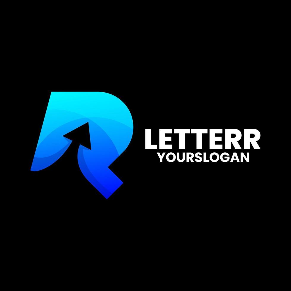 Vector logo illustration letter r gradient colorful style