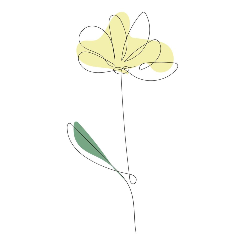 Single line art flower vector