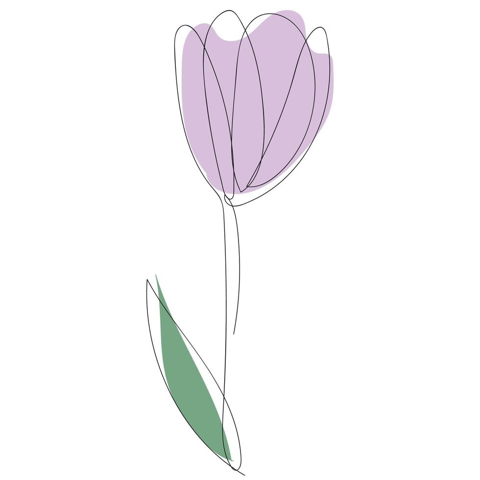 Single line art flower vector