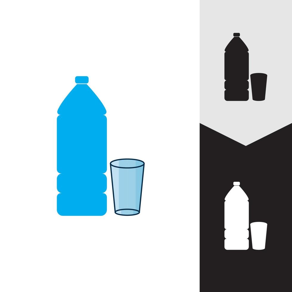 Plastic bottle and glass vector icon