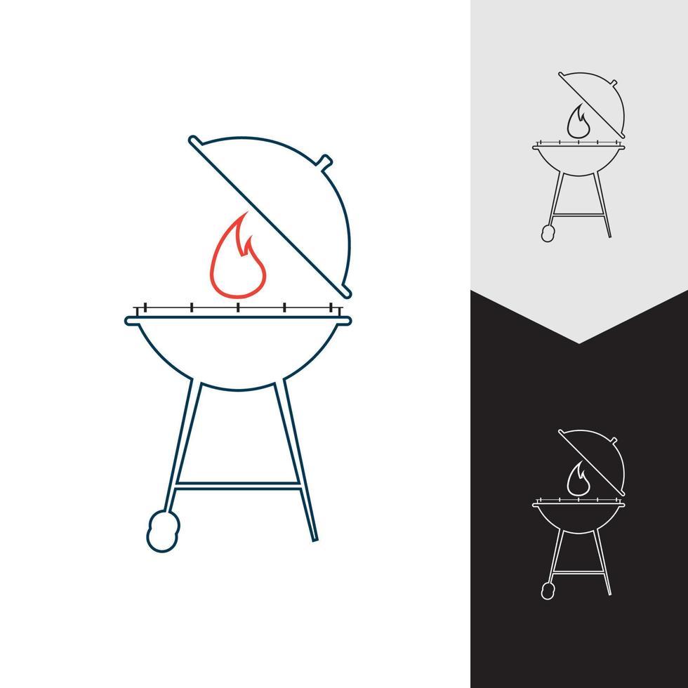 ilustración de vector de icono de barbacoa