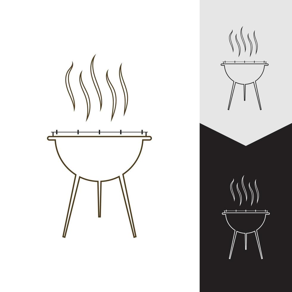 ilustración de vector de icono de barbacoa