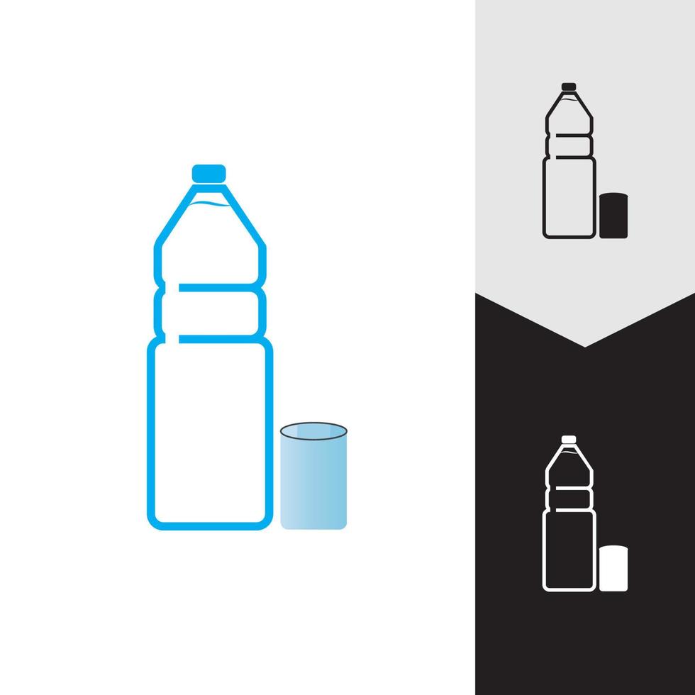 Plastic bottle and glass vector icon