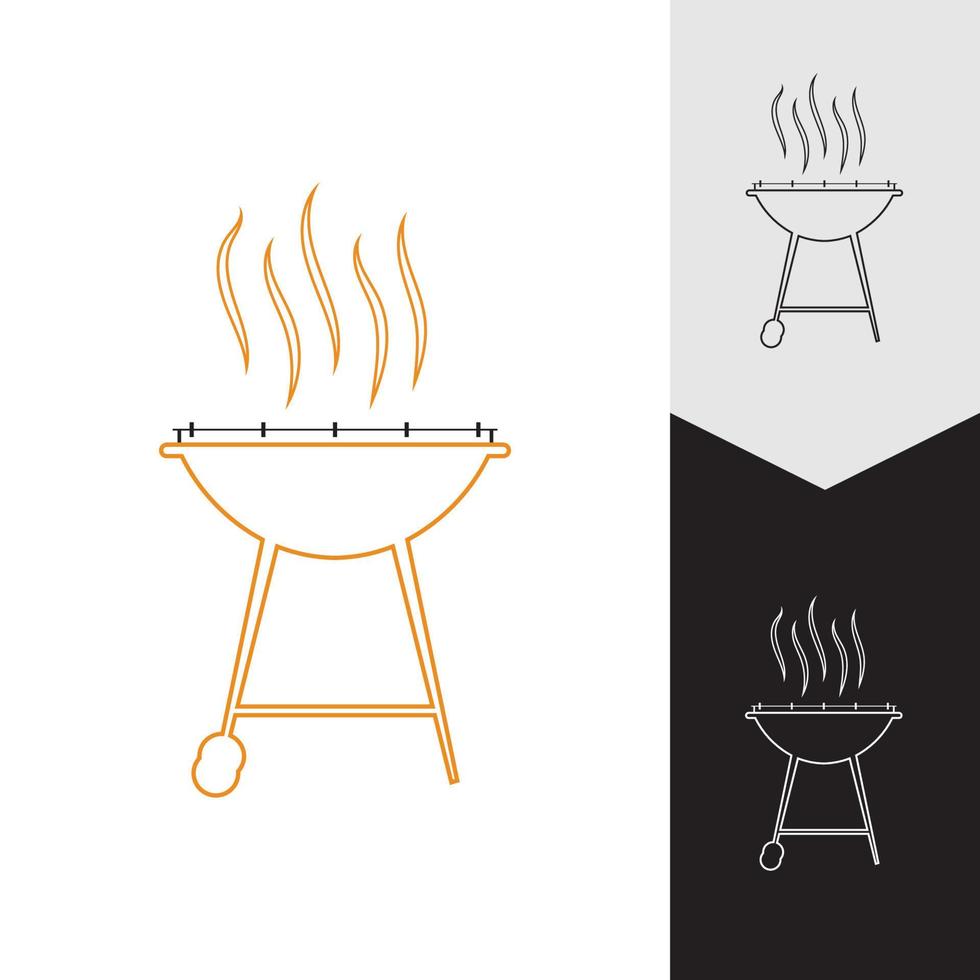 ilustración de vector de icono de barbacoa