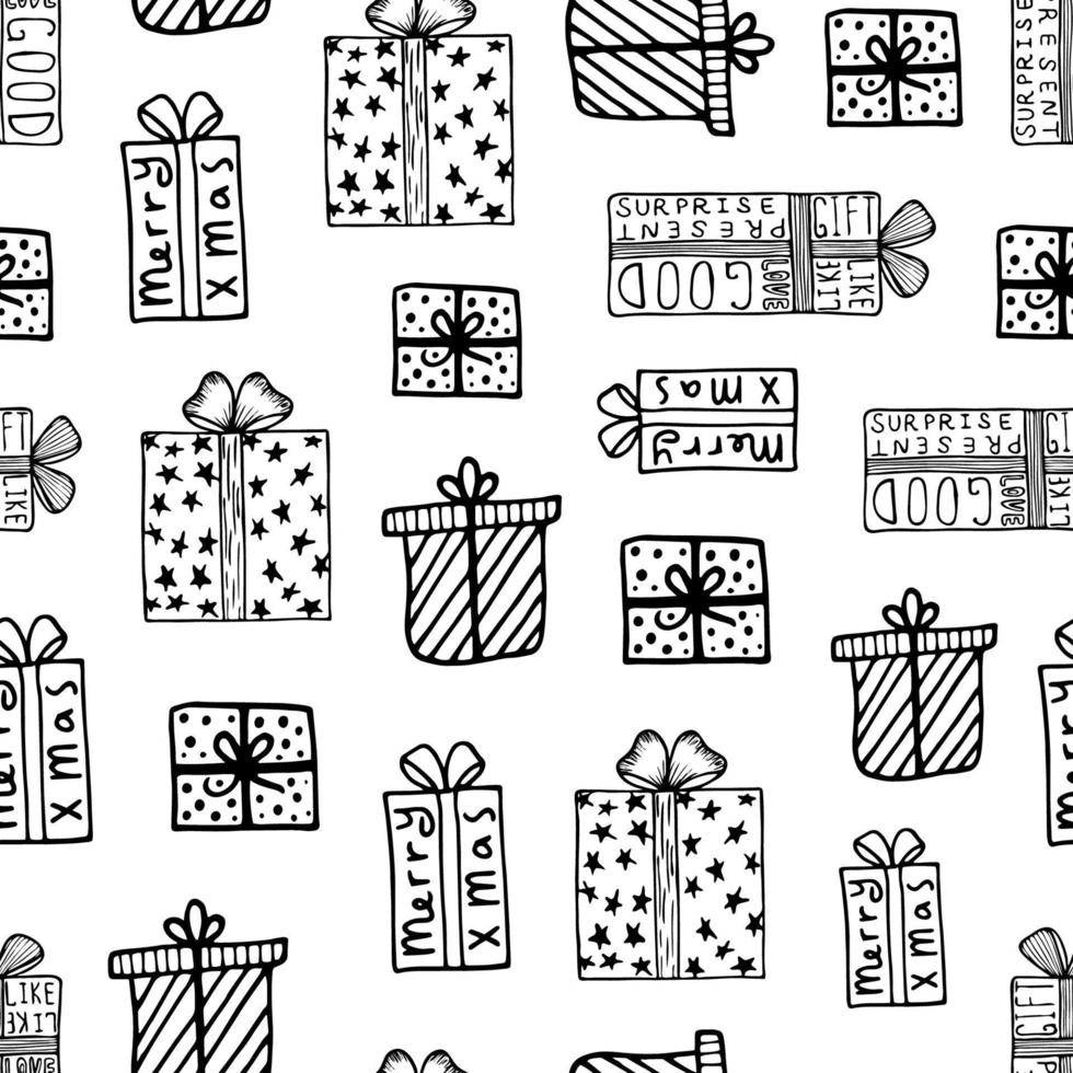 Doodle christmas vector pattern