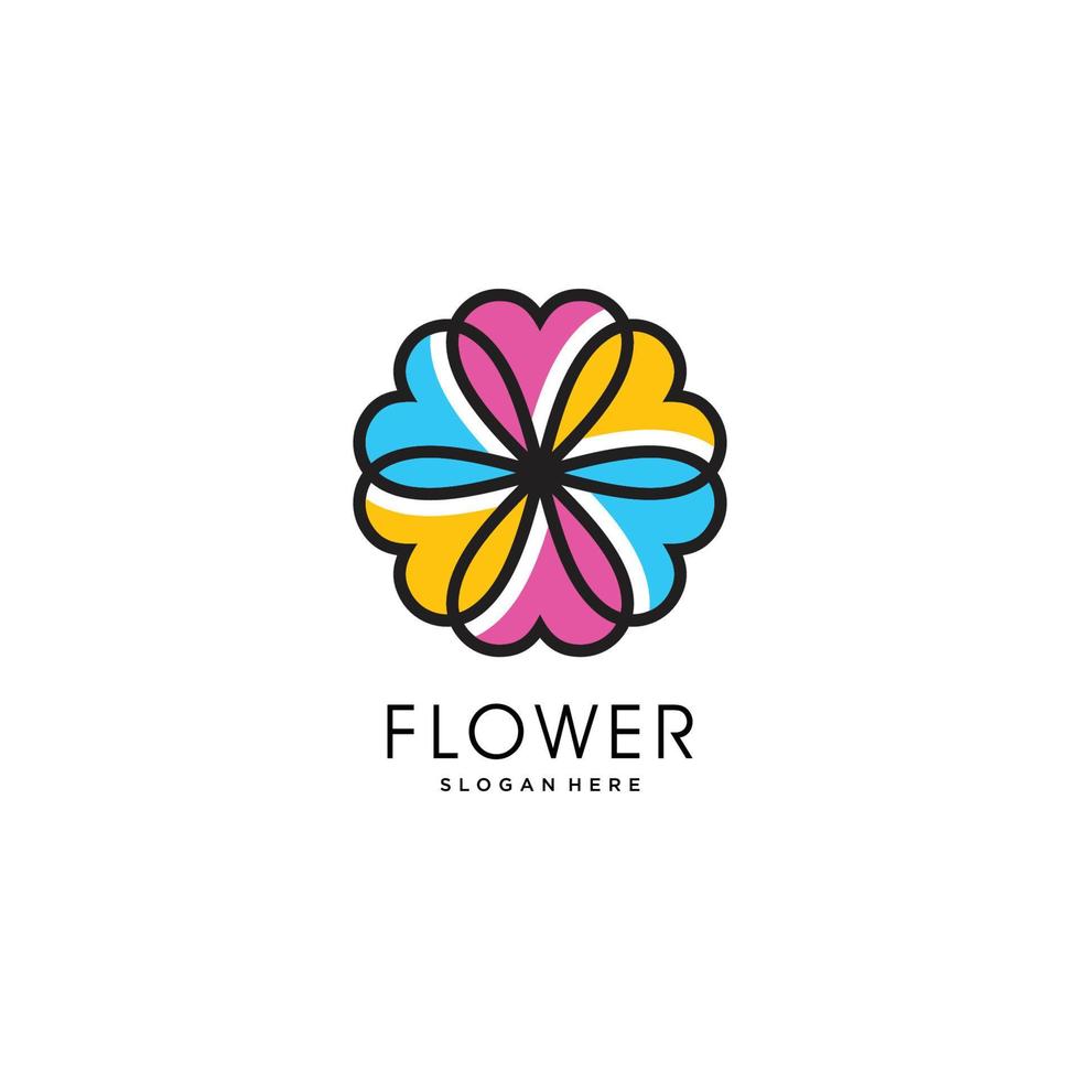 flower nature logo design template vector